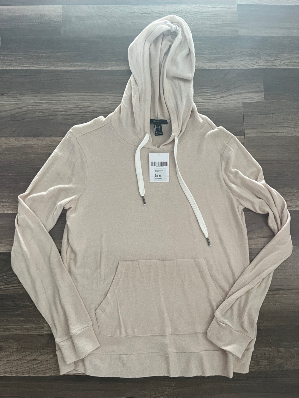 Womens Lightweight Hooded Pullover Sweater - Beige